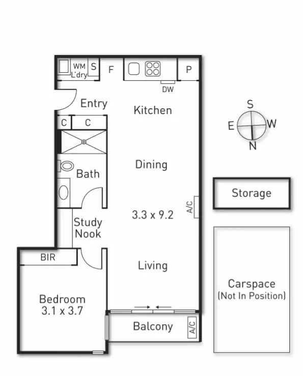Floorplan of Homely apartment listing, 526/253 Bridge Road, Richmond VIC 3121