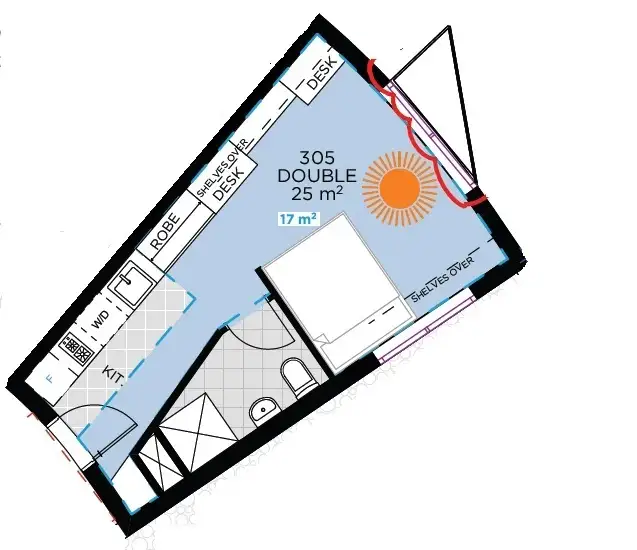 Floorplan of Homely studio listing, 305/6 Topaz Place, Bankstown NSW 2200