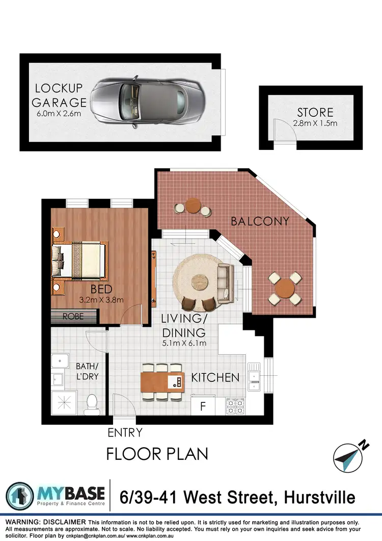Floorplan of Homely unit listing, 6/39-41 West St, Hurstville NSW 2220
