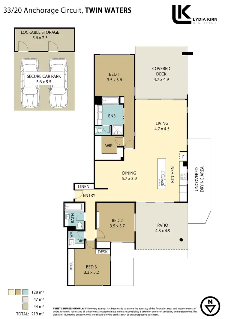 Floorplan of Homely apartment listing, Unit 33/20 Anchorage Cct, Twin Waters QLD 4564