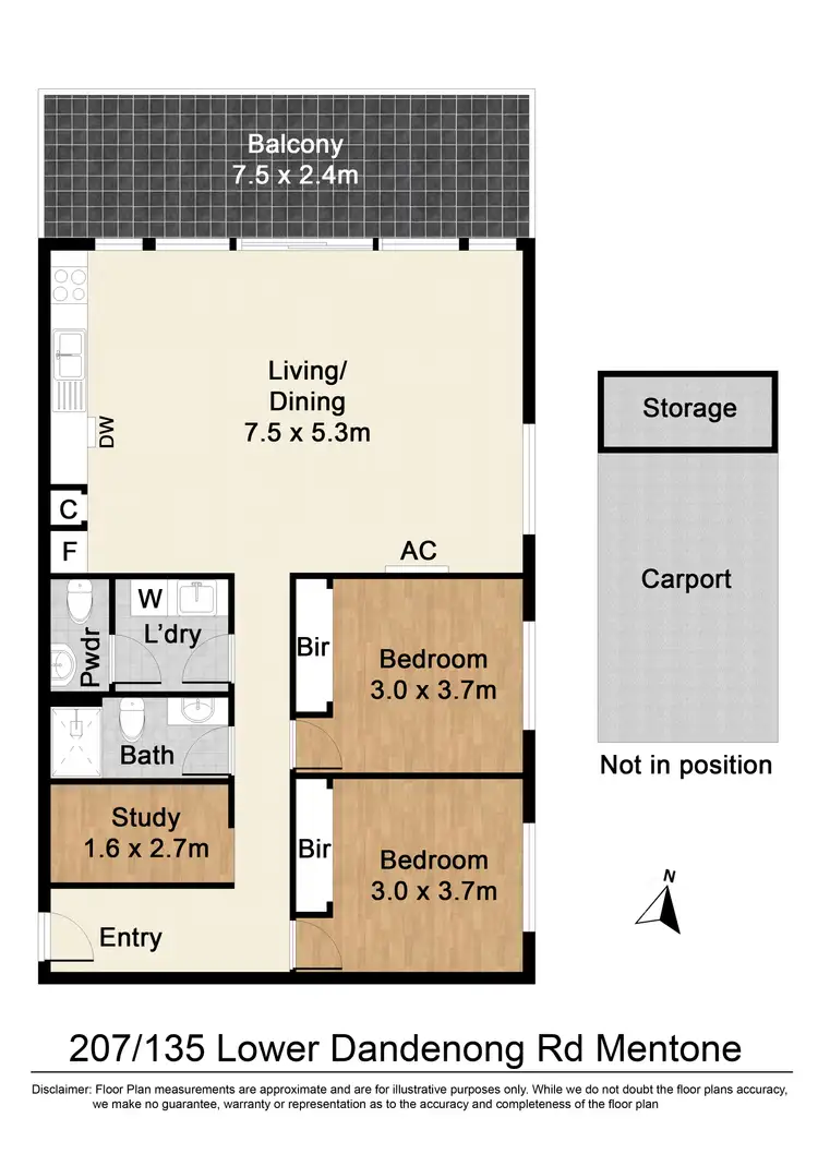 Floorplan of Homely apartment listing, 207/135 Lower Dandenong Rd, Mentone VIC 3194
