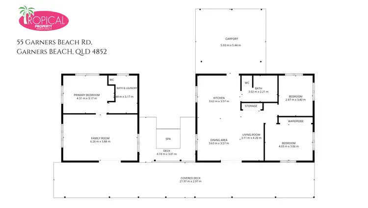 Floorplan of Homely house listing, 55 Garners Beach Rd, Garners Beach QLD 4852