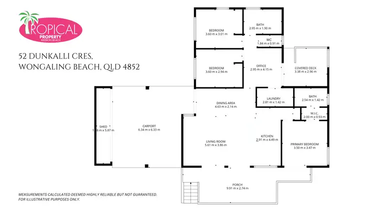 Floorplan of Homely house listing, 52 Dunkalli Cres, Wongaling Beach QLD 4852