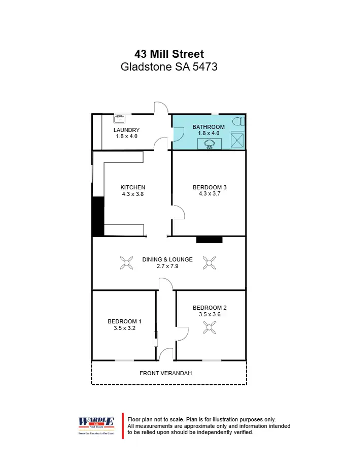 Floorplan of Homely house listing, 43 Mill Street, Gladstone SA 5473