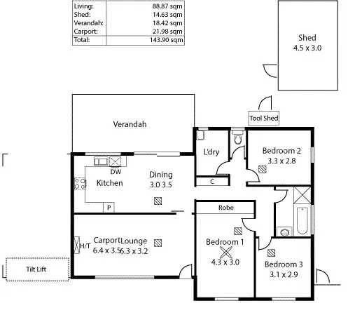 Floorplan of Homely house listing, 30 Kiekebusch Road, Gulfview Heights SA 5096