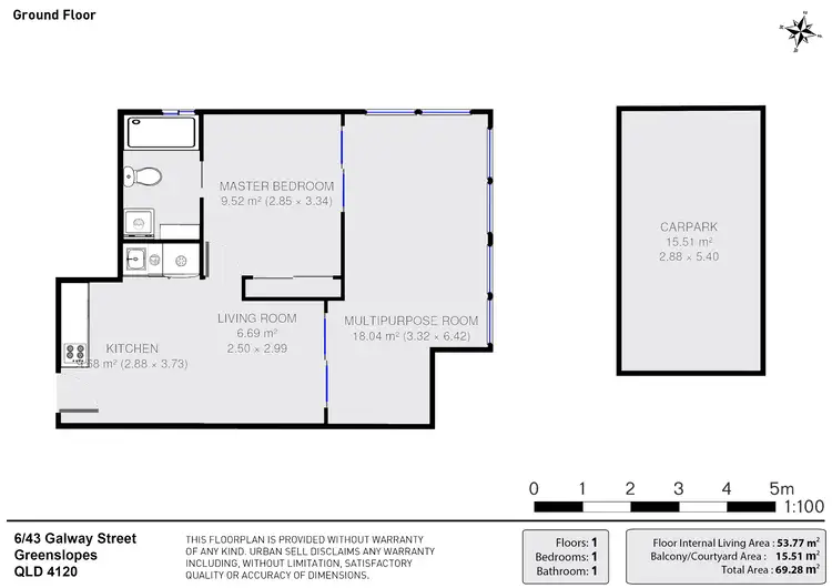 Floorplan of Homely unit listing, 6/43 Galway St, Greenslopes QLD 4120