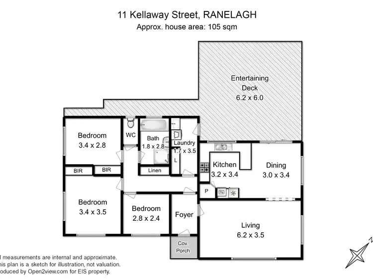 Floorplan of Homely house listing, 11 Kellaway St, Ranelagh TAS 7109