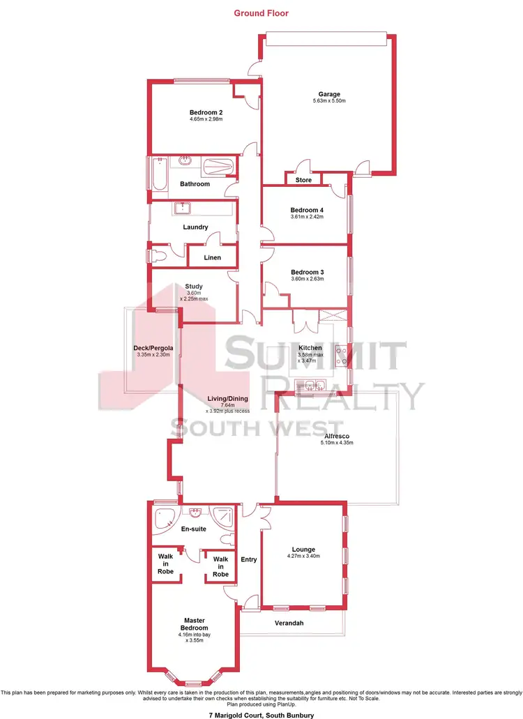 Floorplan of Homely house listing, 7 Marigold Court, South Bunbury WA 6230