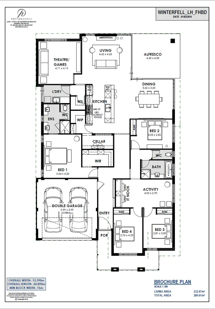Floorplan of Homely house listing, 3 Unwin Way, Byford WA 6122