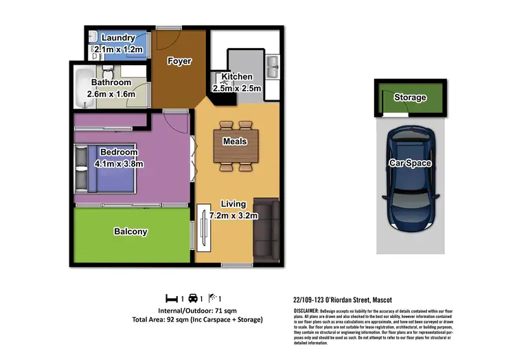 Floorplan of Homely apartment listing, 22/109-123 O'Riordan Street, Mascot NSW 2020