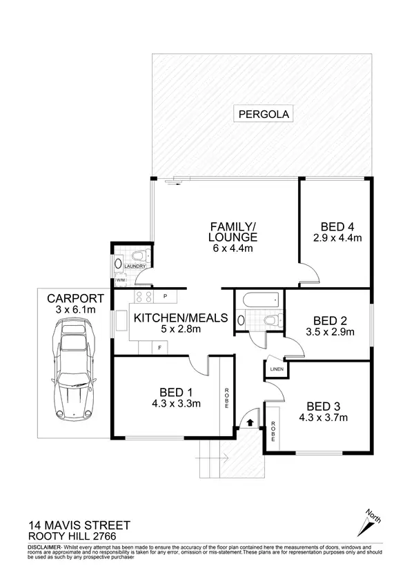 Floorplan of Homely house listing, 14 Mavis Street, Rooty Hill NSW 2766