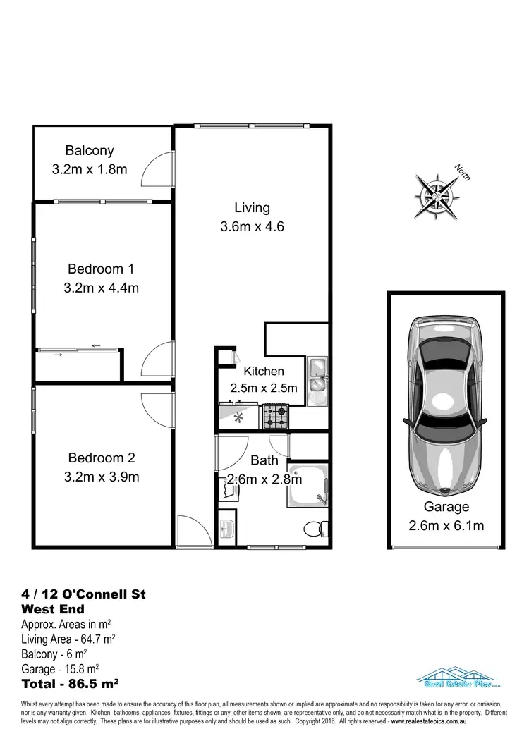 Floorplan of Homely unit listing, 4/12 O'Connell Street, West End QLD 4101