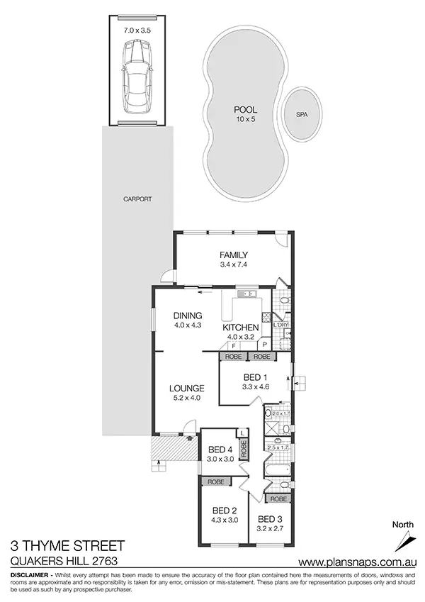 Floorplan of Homely house listing, 3 Thyme Street, Quakers Hill NSW 2763