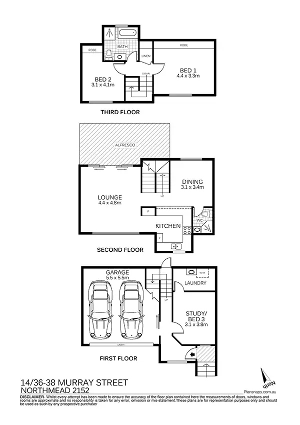 Floorplan of Homely townhouse listing, 14 36-38 Murray St St, Northmead NSW 2152