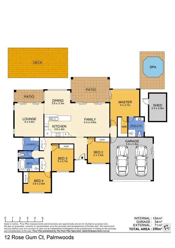Floorplan of Homely house listing, 12 ROSE GUM COURT St, Palmwoods QLD 4555