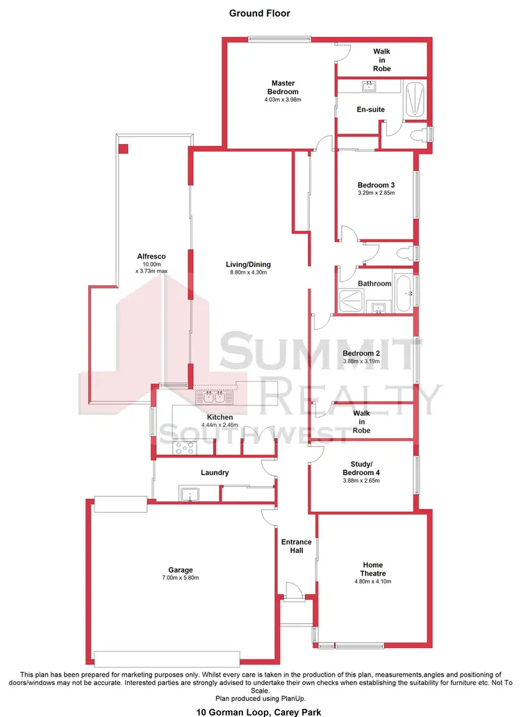 Floorplan of Homely house listing, 10 Gorman Loop, Carey Park WA 6230