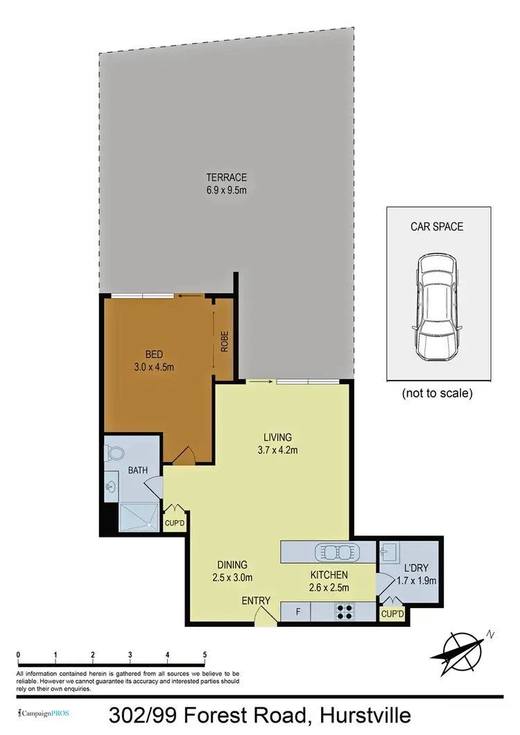 Floorplan of Homely unit listing, 302/99 Forest Road, Hurstville NSW 2220