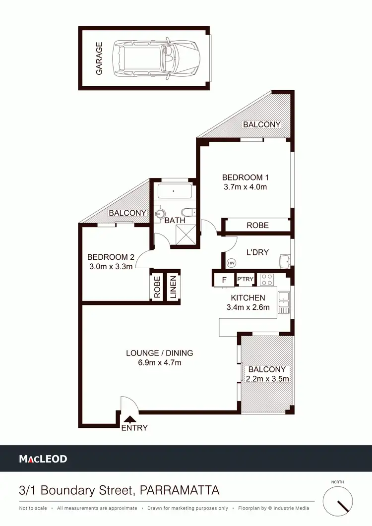 Floorplan of Homely unit listing, 3/1 Boundary Street, Parramatta NSW 2150