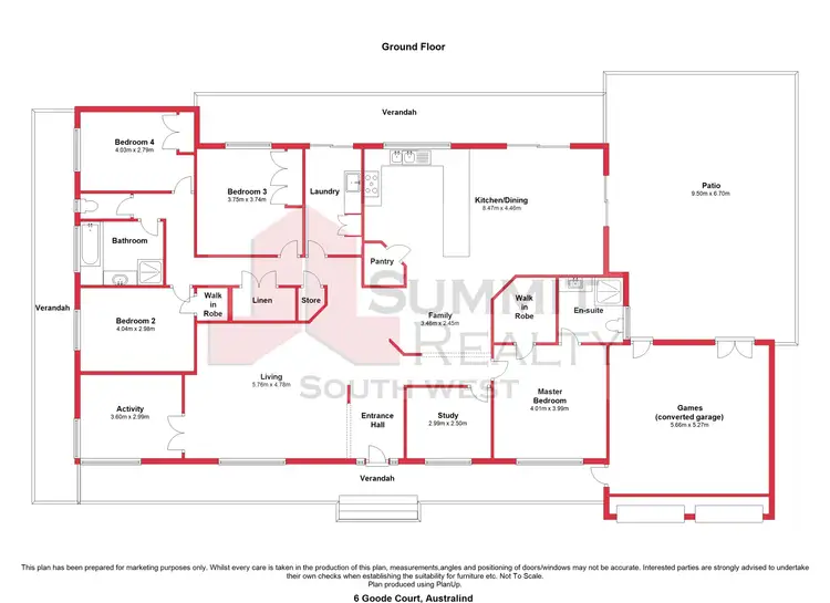 Floorplan of Homely house listing, 6 Goode Court, Australind WA 6233