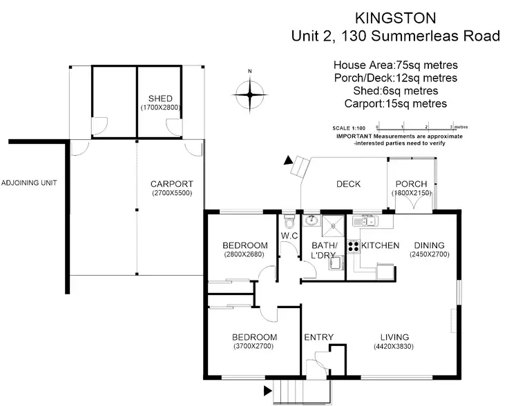 Floorplan of Homely unit listing, 2/130 Summerleas Rd, Kingston TAS 7050