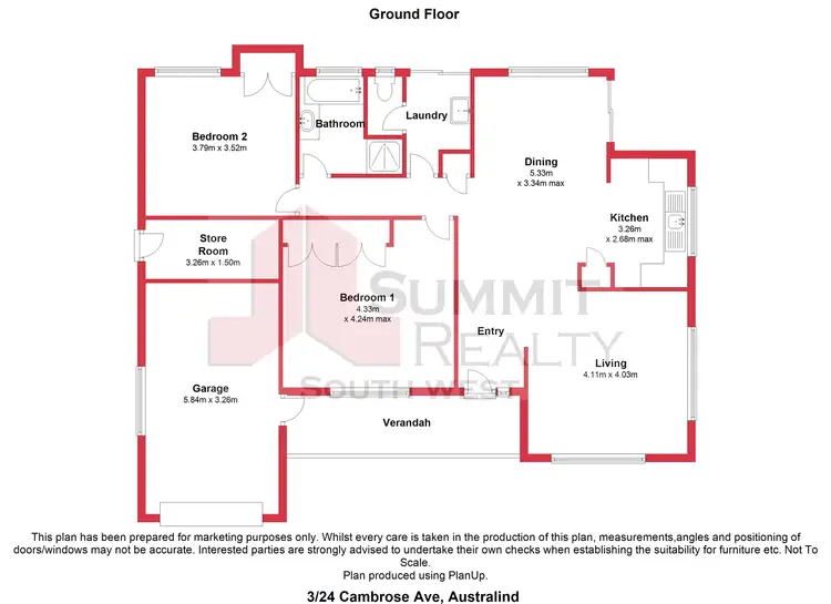 Floorplan of Homely unit listing, 3/24 Cambrose Avenue, Australind WA 6233