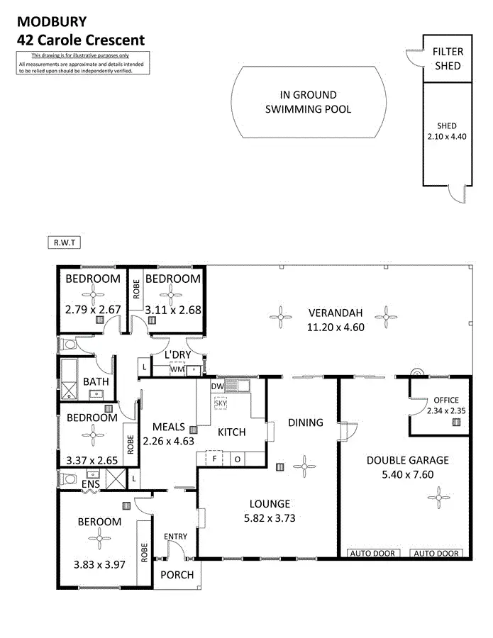 Floorplan of Homely house listing, 42 Carole Crescent, Modbury SA 5092