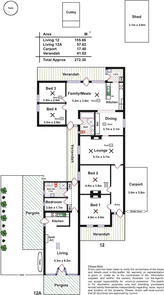 Floorplan of Homely house listing, 12 & 12A Weaver Avenue, Richmond SA 5033
