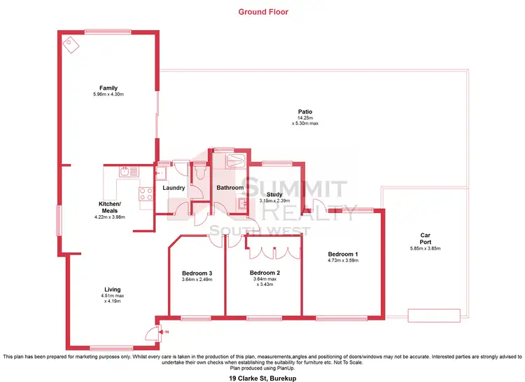 Floorplan of Homely house listing, 19 Clarke Street, Burekup WA 6227