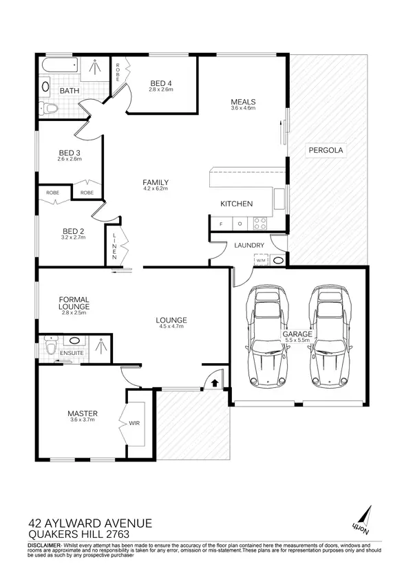Floorplan of Homely house listing, 42 Aylward Avenue, Quakers Hill NSW 2763