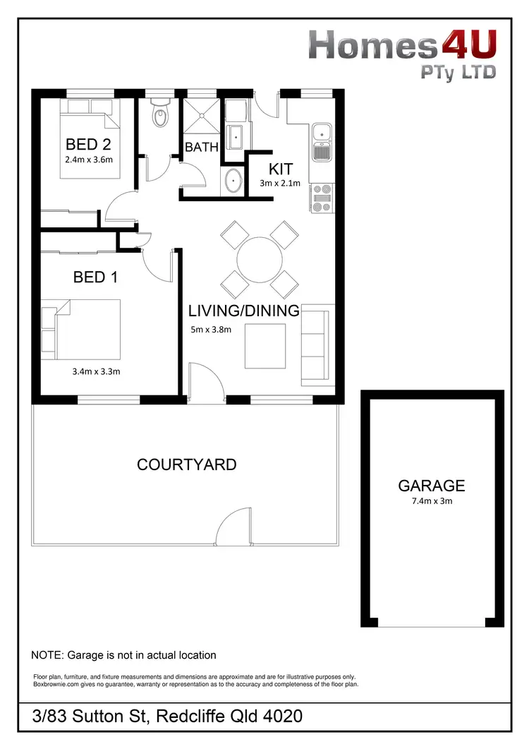 Floorplan of Homely unit listing, 3/83 Sutton Street, Redcliffe QLD 4020