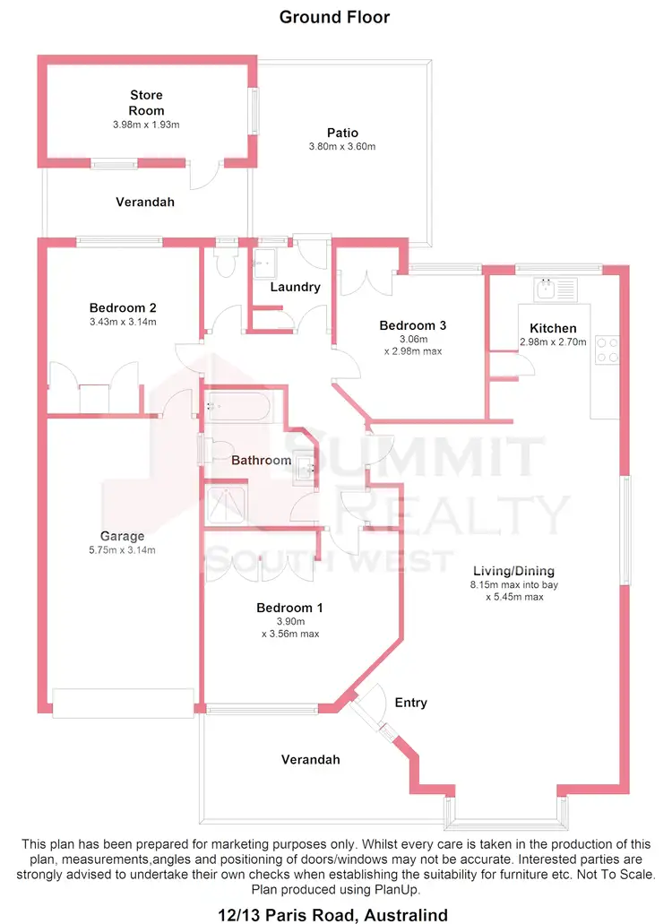 Floorplan of Homely unit listing, 12/13 Paris Rd, Australind WA 6233