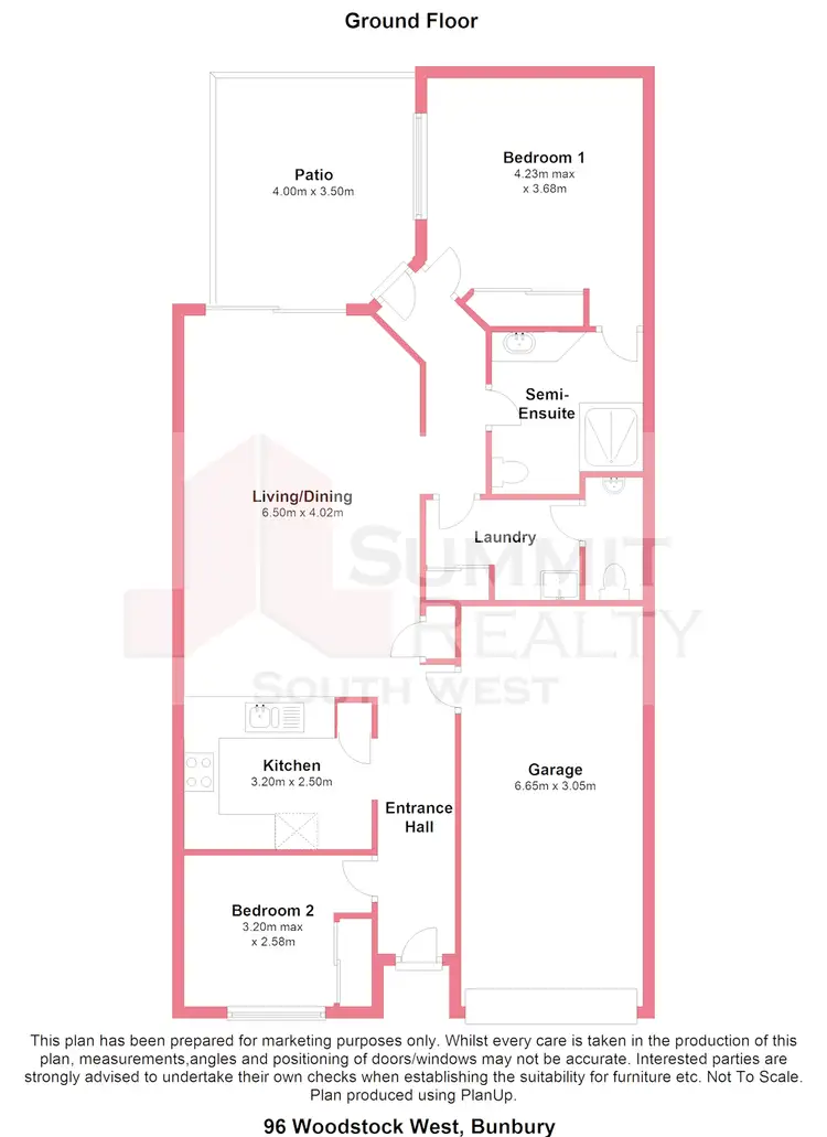 Floorplan of Homely villa listing, 96 Woodstock West, East Bunbury WA 6230