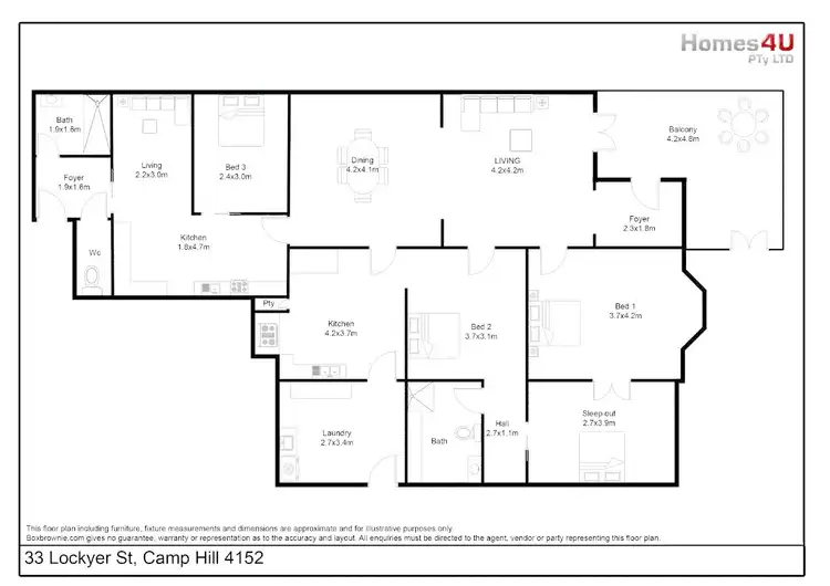 Floorplan of Homely house listing, 33 Lockyer St, Camp Hill QLD 4152