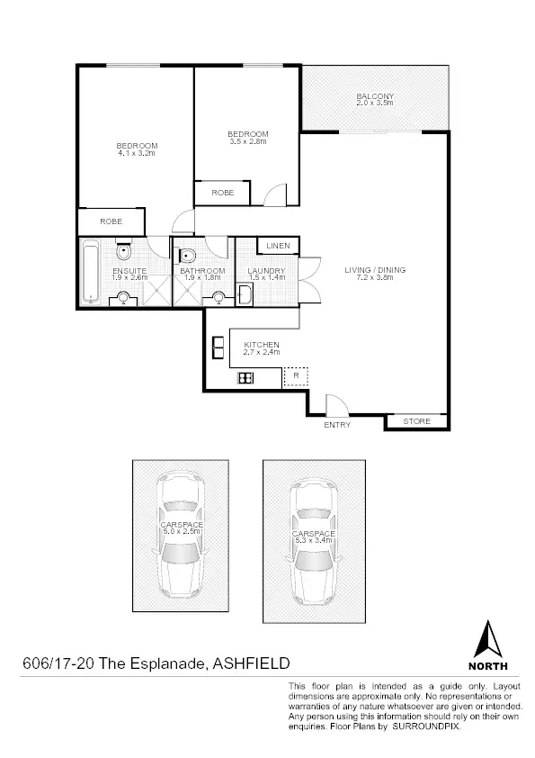 Floorplan of Homely apartment listing, 606/17-20 The Esplanade, Ashfield NSW 2131