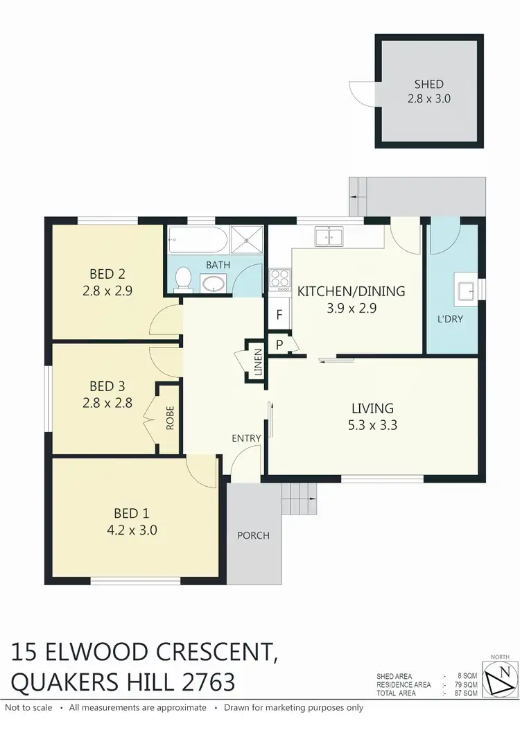 Floorplan of Homely house listing, 15 Elwood Cres, Quakers Hill NSW 2763