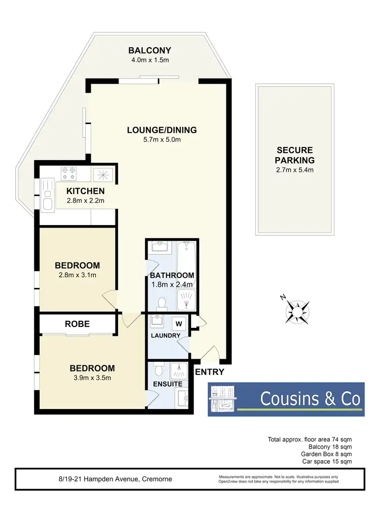 Floorplan of Homely apartment listing, 8/19 -21 Hampden Avenue, Cremorne NSW 2090
