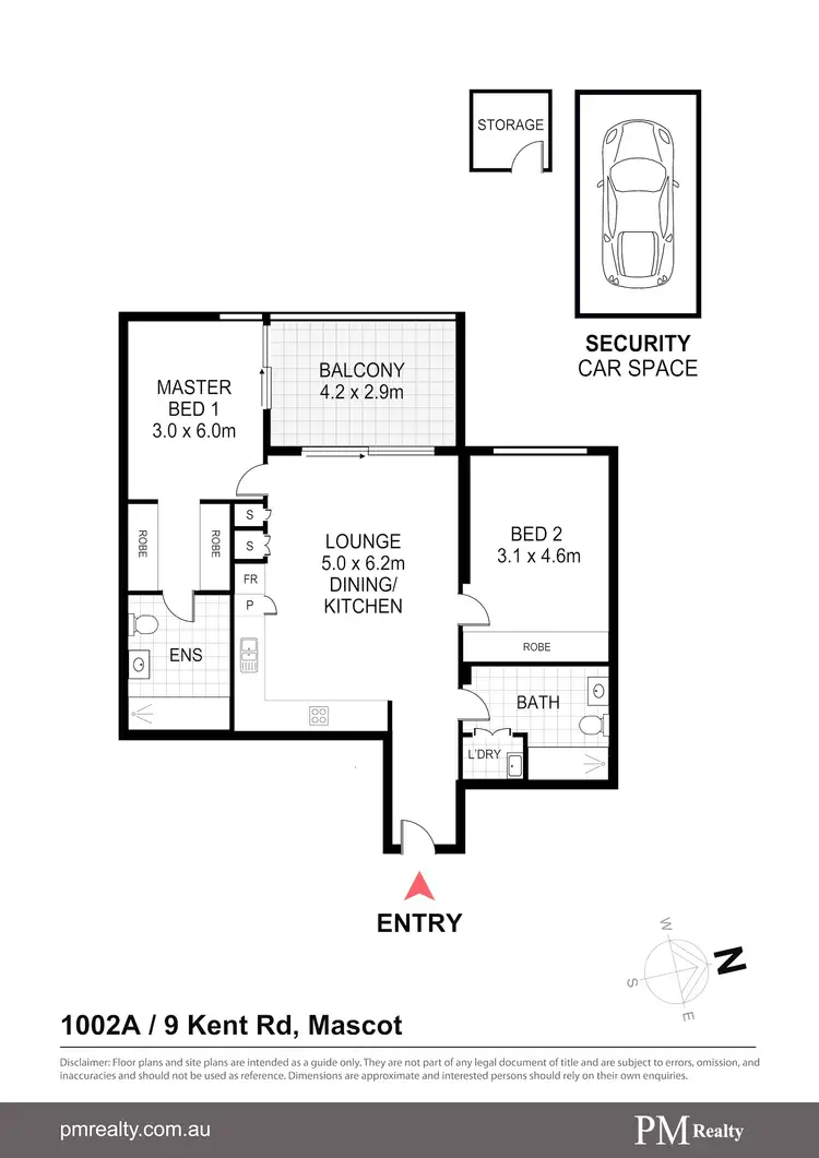 Floorplan of Homely apartment listing, 1002A/9 Kent Road, Mascot NSW 2020