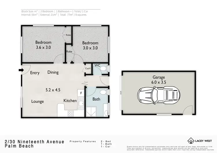 Floorplan of Homely semi-detached listing, 2/30 Nineteenth Avenue, Palm Beach QLD 4221
