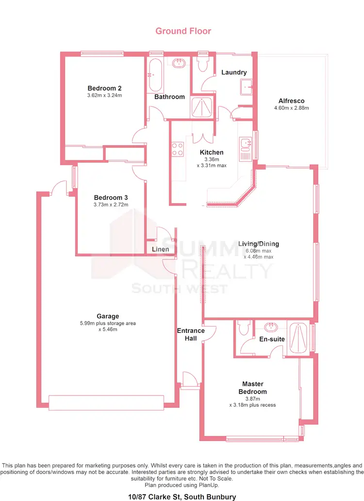 Floorplan of Homely unit listing, 10/87 Clarke Street, South Bunbury WA 6230