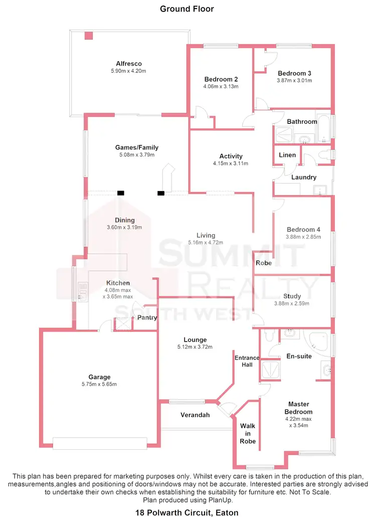 Floorplan of Homely house listing, 18 Polwarth Cct, Eaton WA 6232