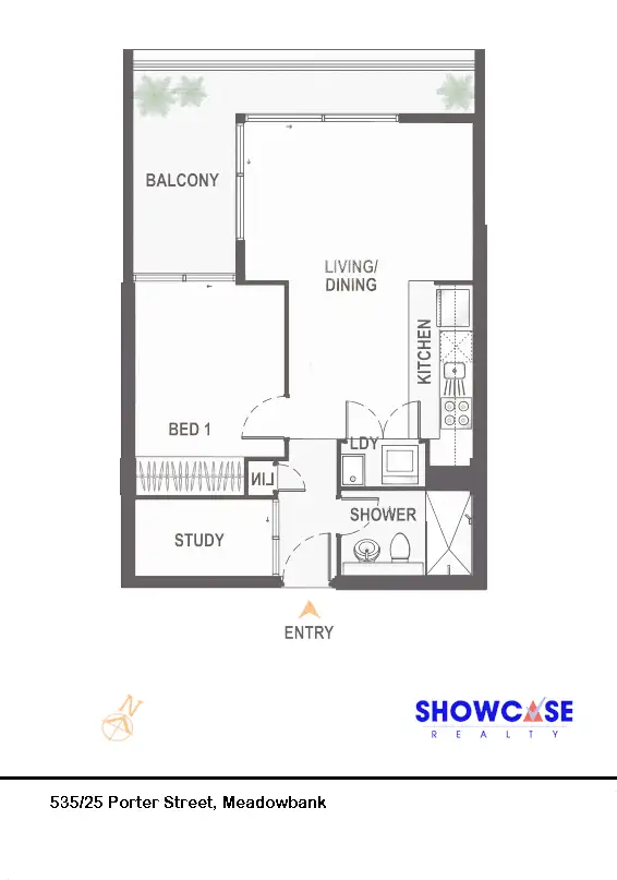 Floorplan of Homely unit listing, 535/25 Porter St, Ryde NSW 2112