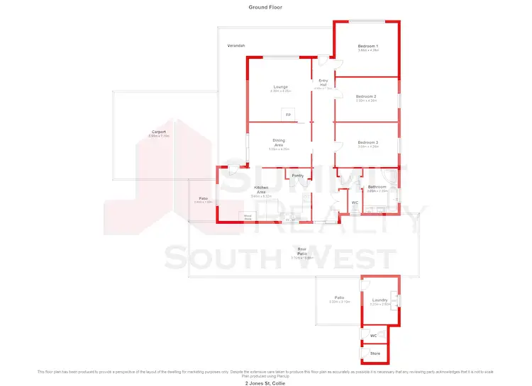Floorplan of Homely house listing, 2 Jones St, Collie WA 6225