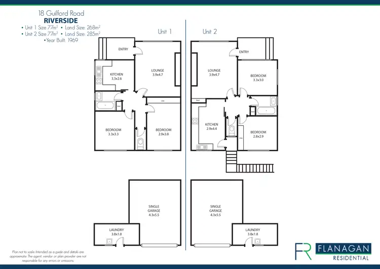 Floorplan of Homely unit listing, 1 & 2/18 Guilford Rd, Riverside TAS 7250