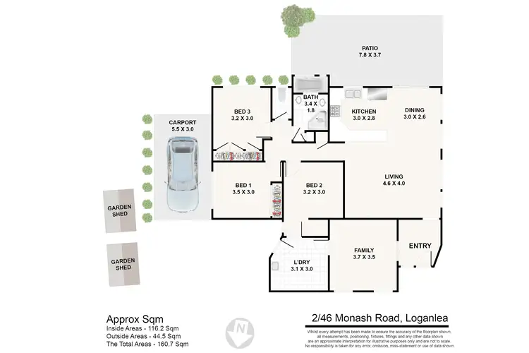 Floorplan of Homely villa listing, 2/46 Monash Rd, Loganlea QLD 4131