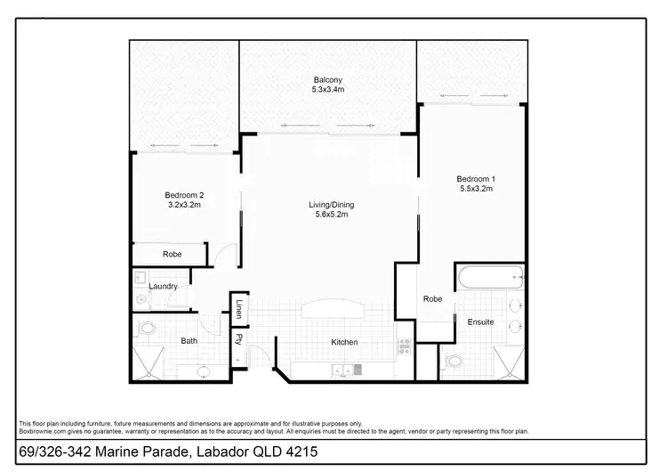 Floorplan of Homely apartment listing, 69/326-342 Marine Pde, Labrador QLD 4215