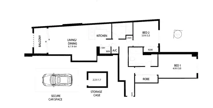 Floorplan of Homely apartment listing, 71/1 Brown Street, Ashfield NSW 2131