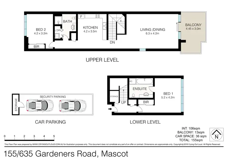 Floorplan of Homely apartment listing, "AERO" Unit 155/635 Gardeners Rd, Mascot NSW 2020