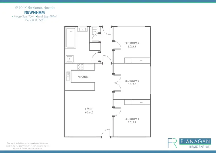 Floorplan of Homely unit listing, 8/13-17 Parklands Pde, Newnham TAS 7248