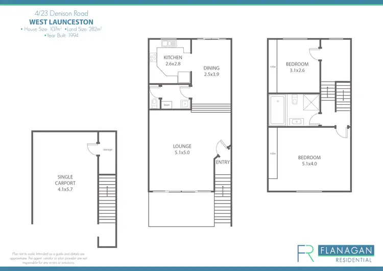 Floorplan of Homely townhouse listing, 4/23 Denison Rd, West Launceston TAS 7250