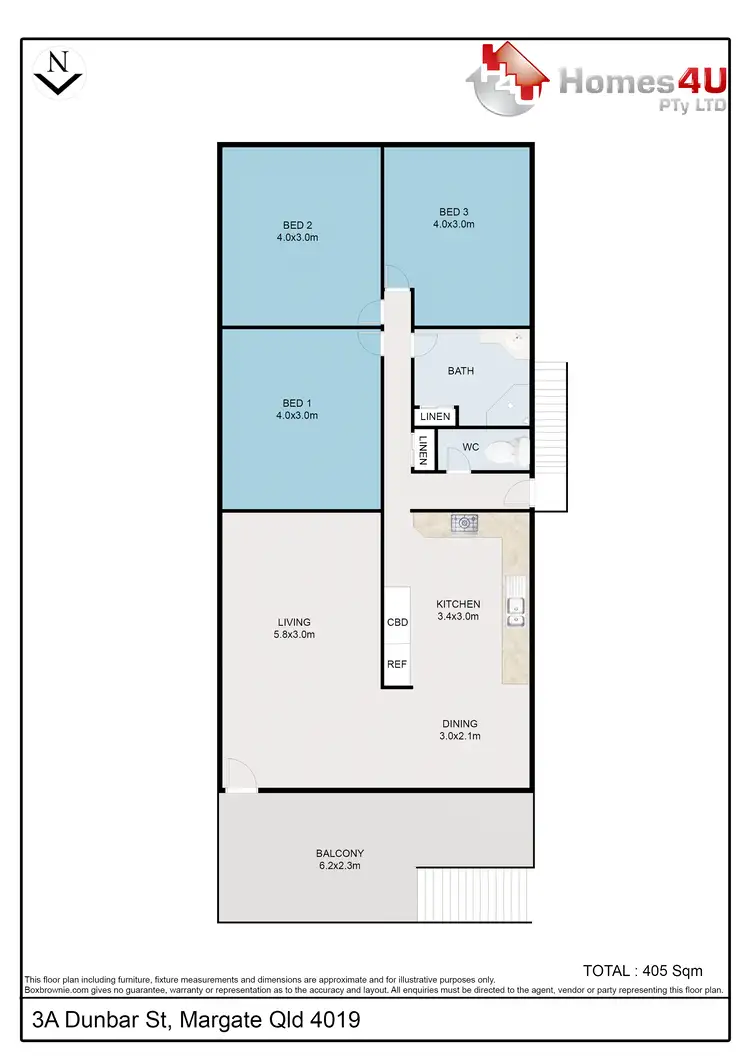 Floorplan of Homely house listing, 3A Dunbar St, Margate QLD 4019